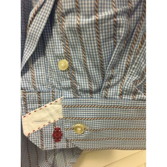 ROBERT GRAHAM EST.01 MENS SHIRT 41/16 BLUE CHECK EUC LONG SLEEVE 100% COTTON - Picture 4 of 10